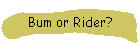 Bum or Rider?
